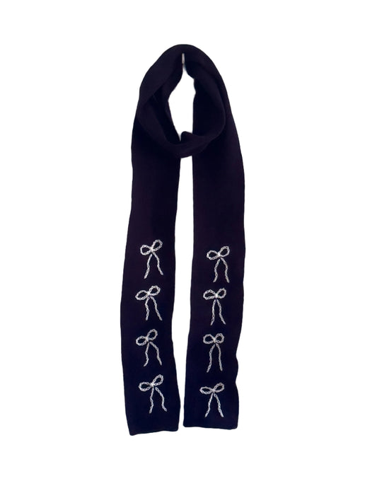 Navy Blue with White Bows Scarf