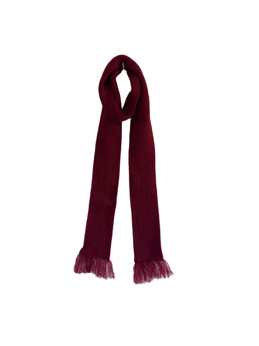 Burgundy Thin Ribbed Scarf