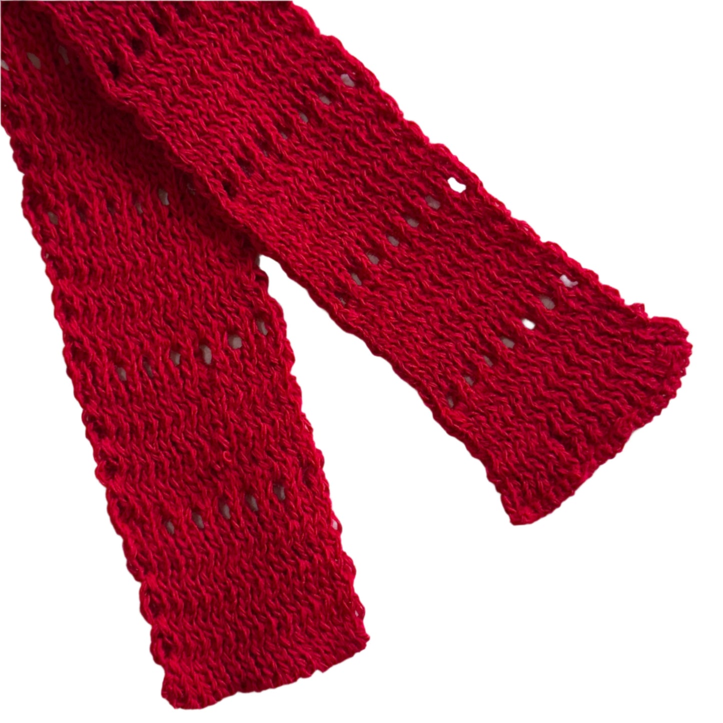 Red Super-Thin Knit Scarf