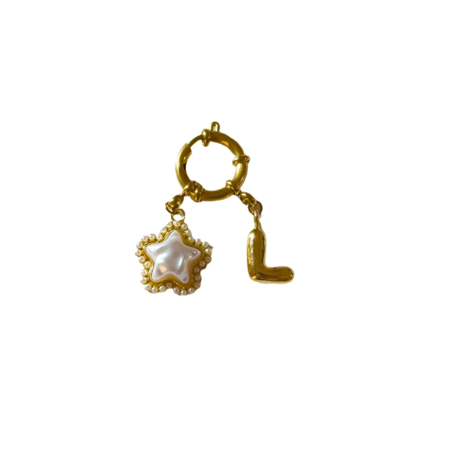 Initial Star Bag Charm