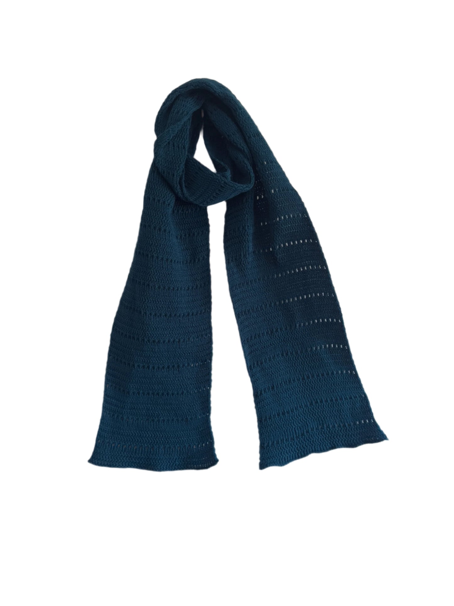 Teal Blue Hollowed Scarf