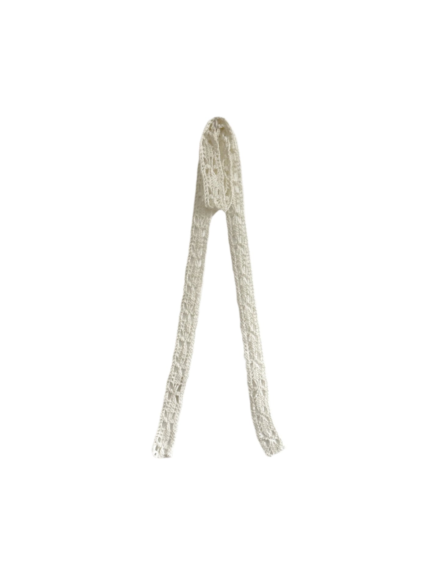 Off White Super-Thin Crochet Scarf