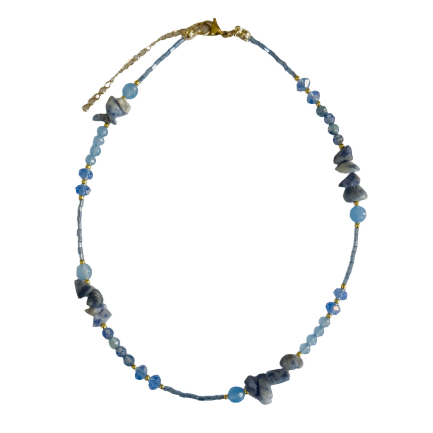 Blue Random Beaded Choker