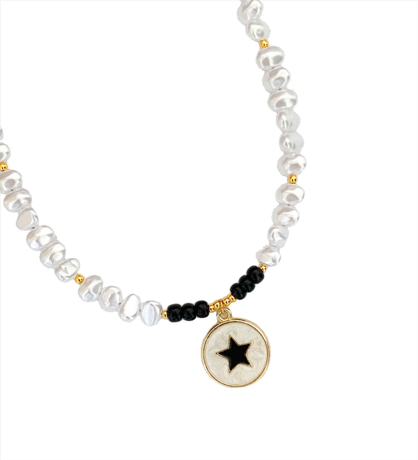 Pearls Beaded Star Choker