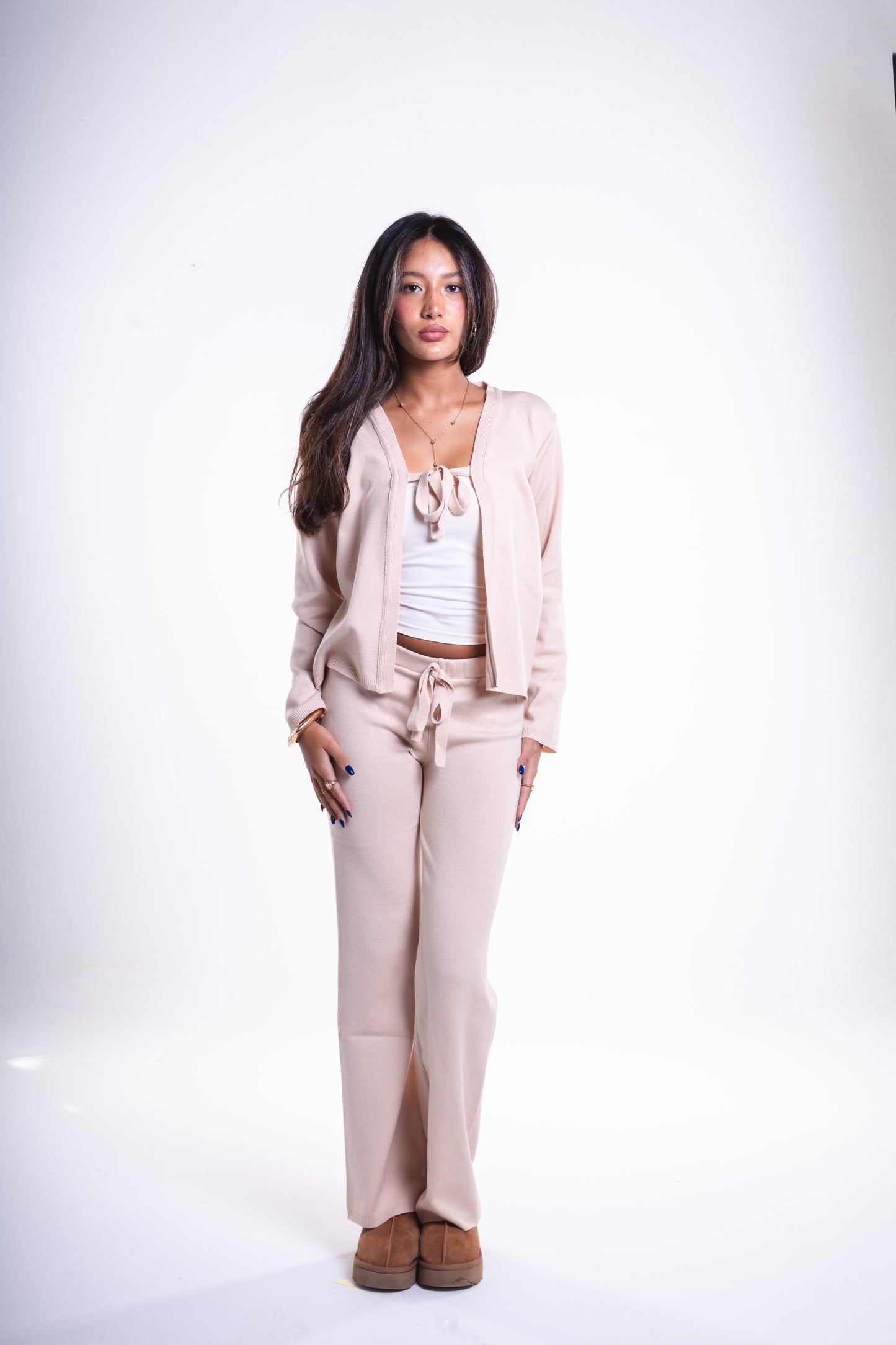 Beige Knit Pants