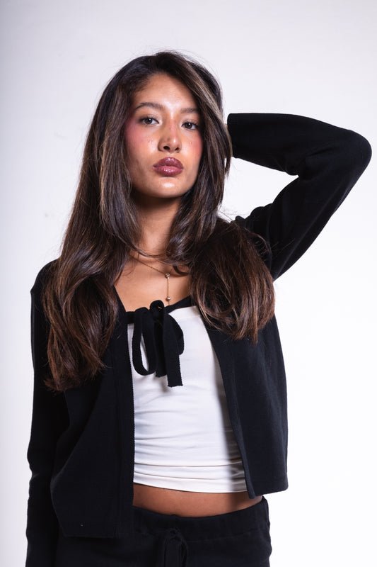 Black Bow Cardigan