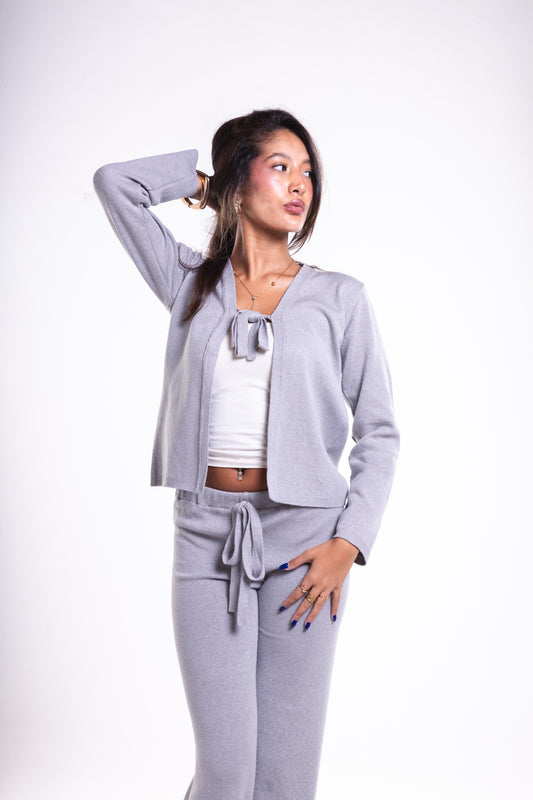 Grey Bow Cardigan