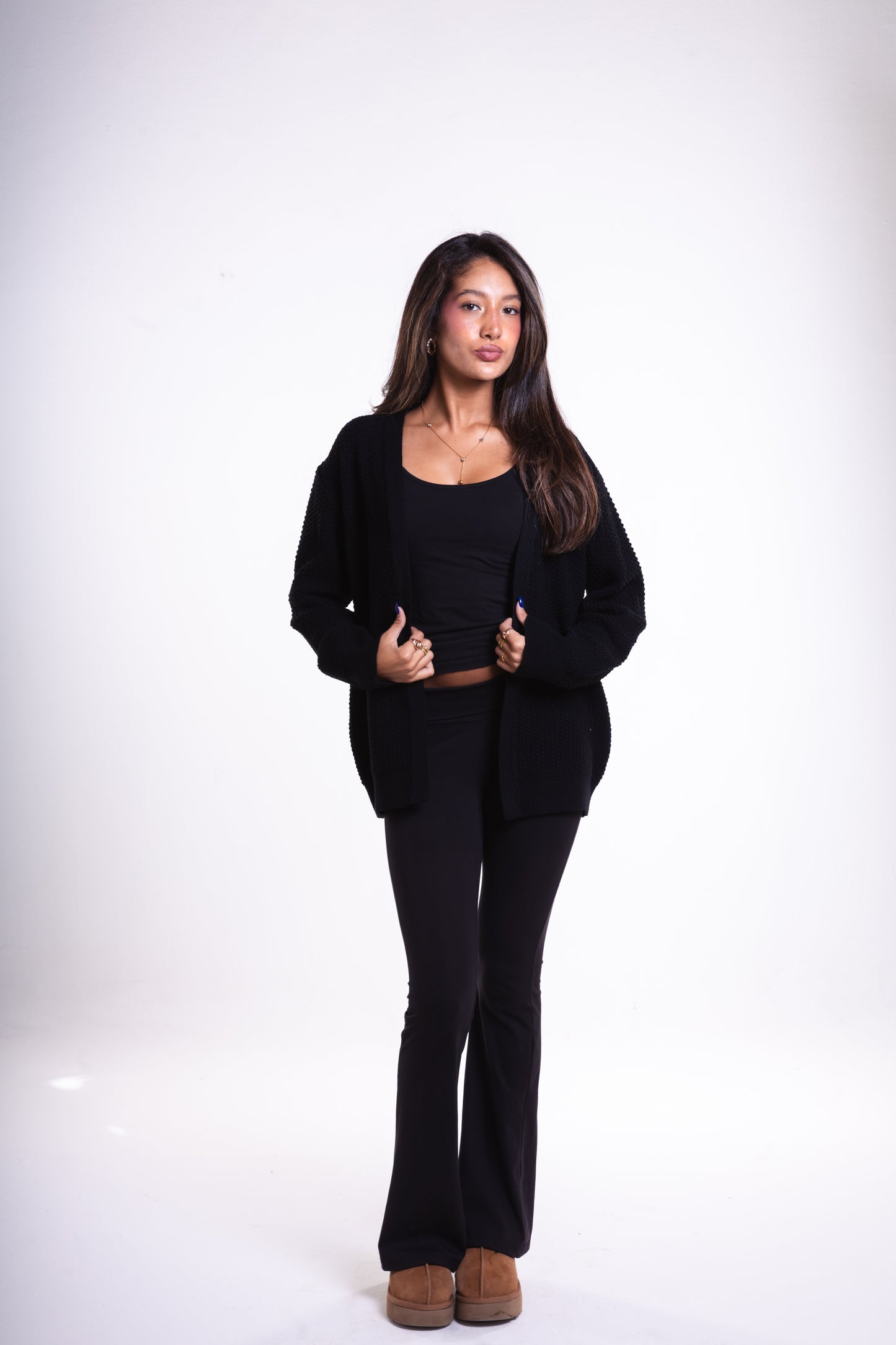 Black Short Puffy Cardigan