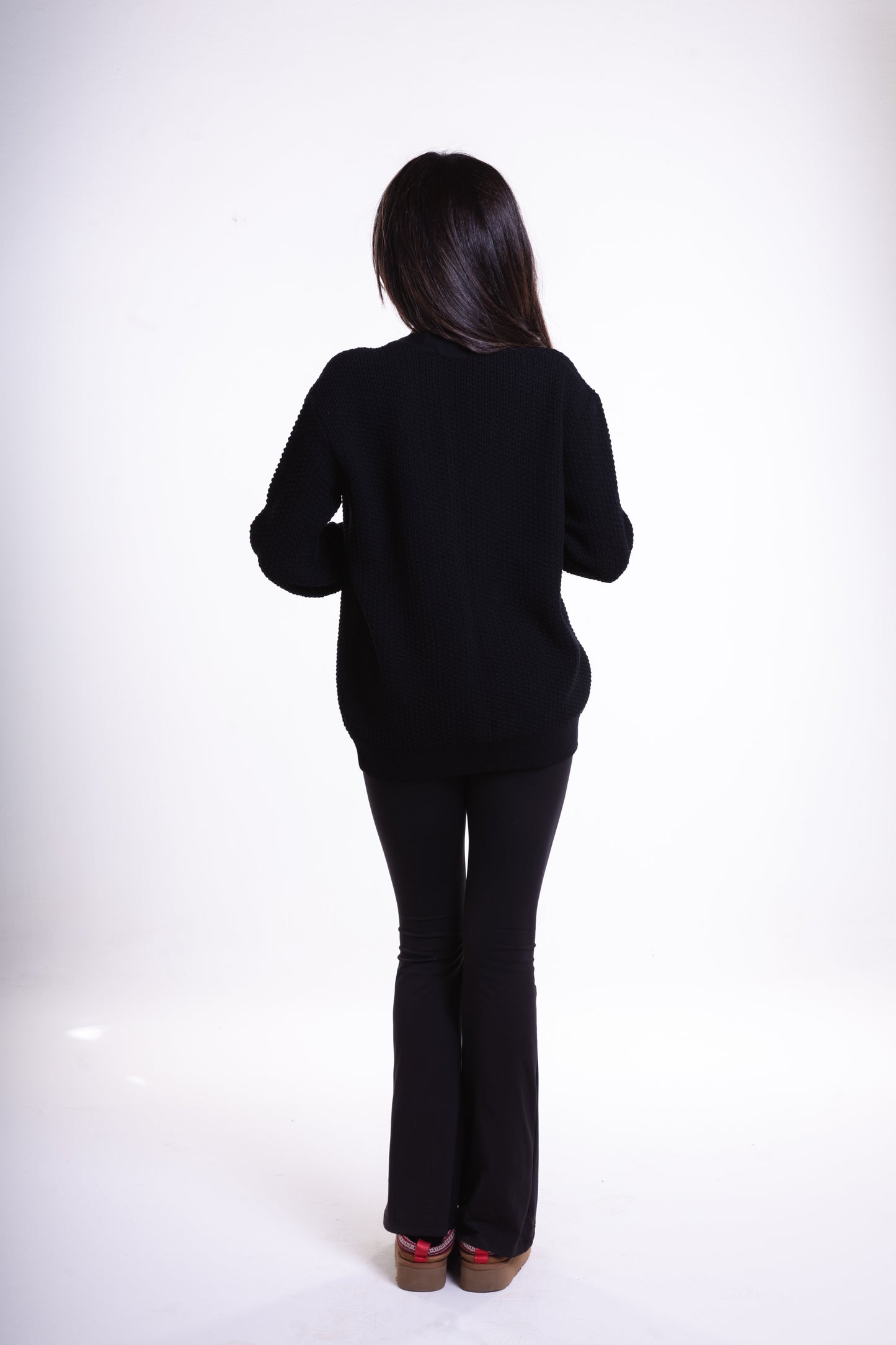 Black Short Puffy Cardigan