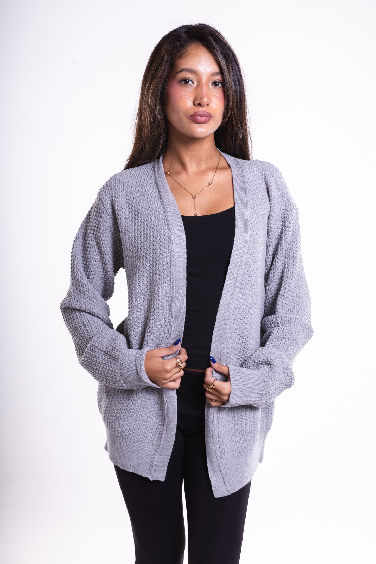 Light Grey Short Puffy Cardigan