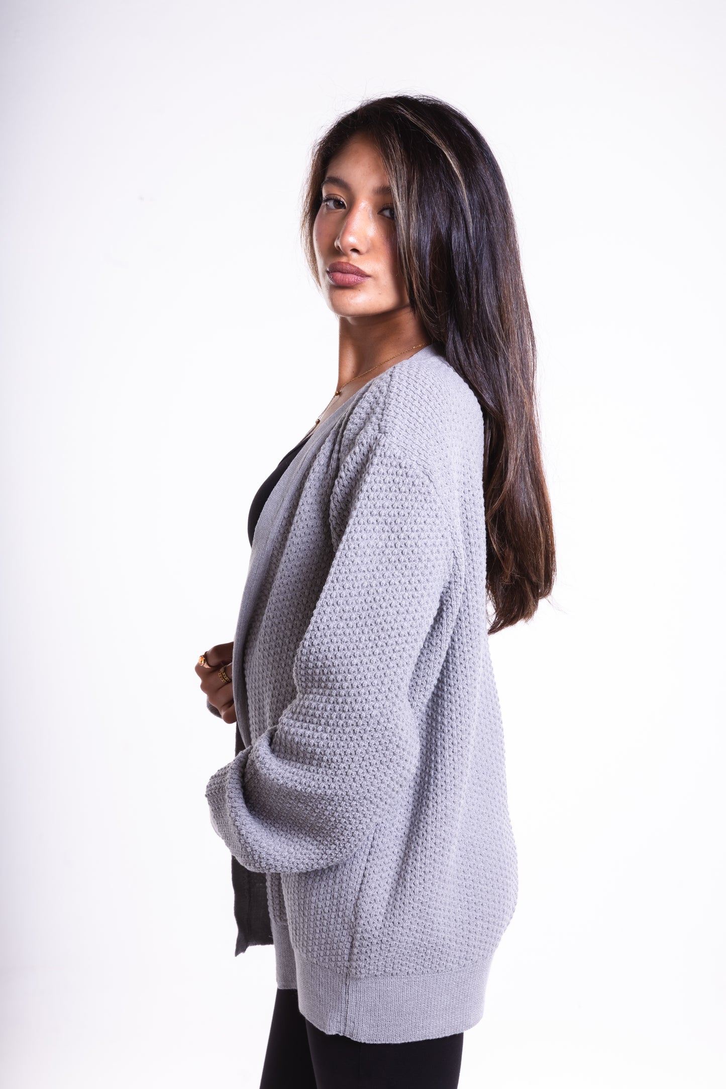 Light Grey Short Puffy Cardigan