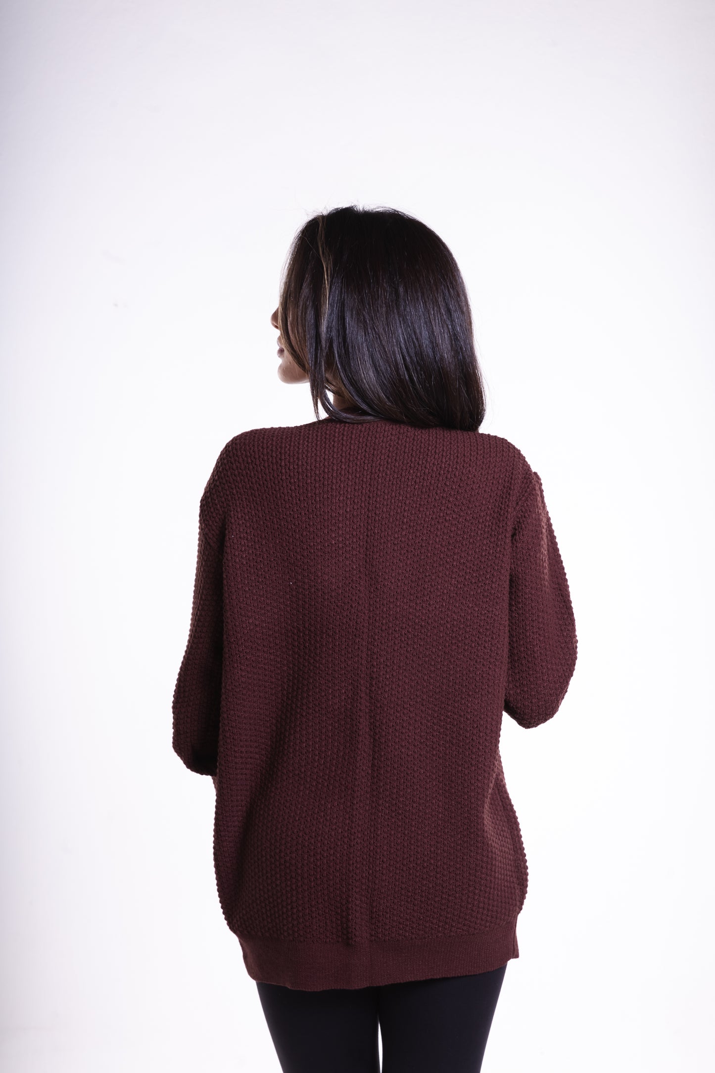 Brown Short Puffy Cardigan