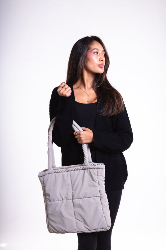Light Grey Puffer Bag