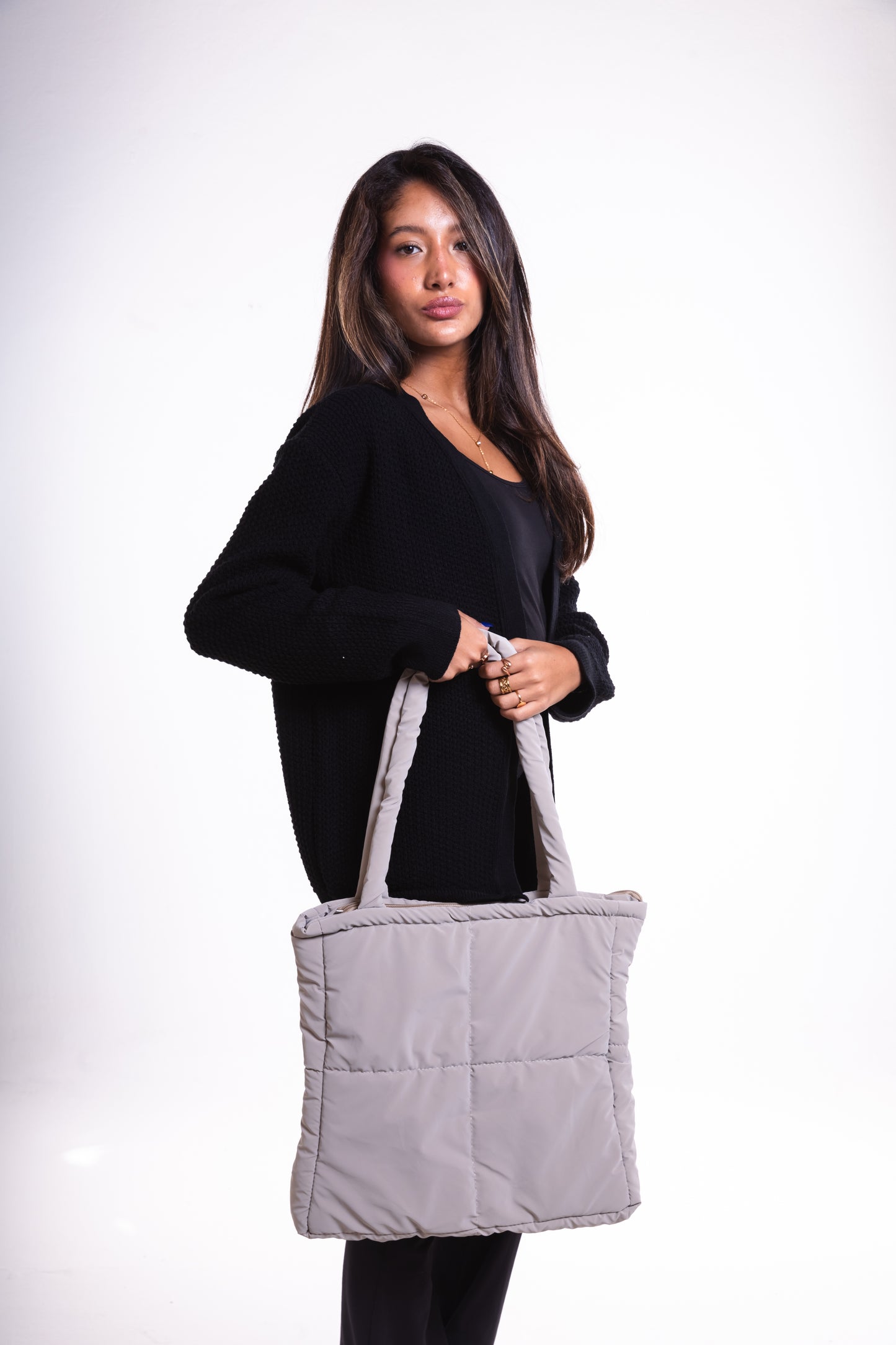 Light Grey Puffer Bag