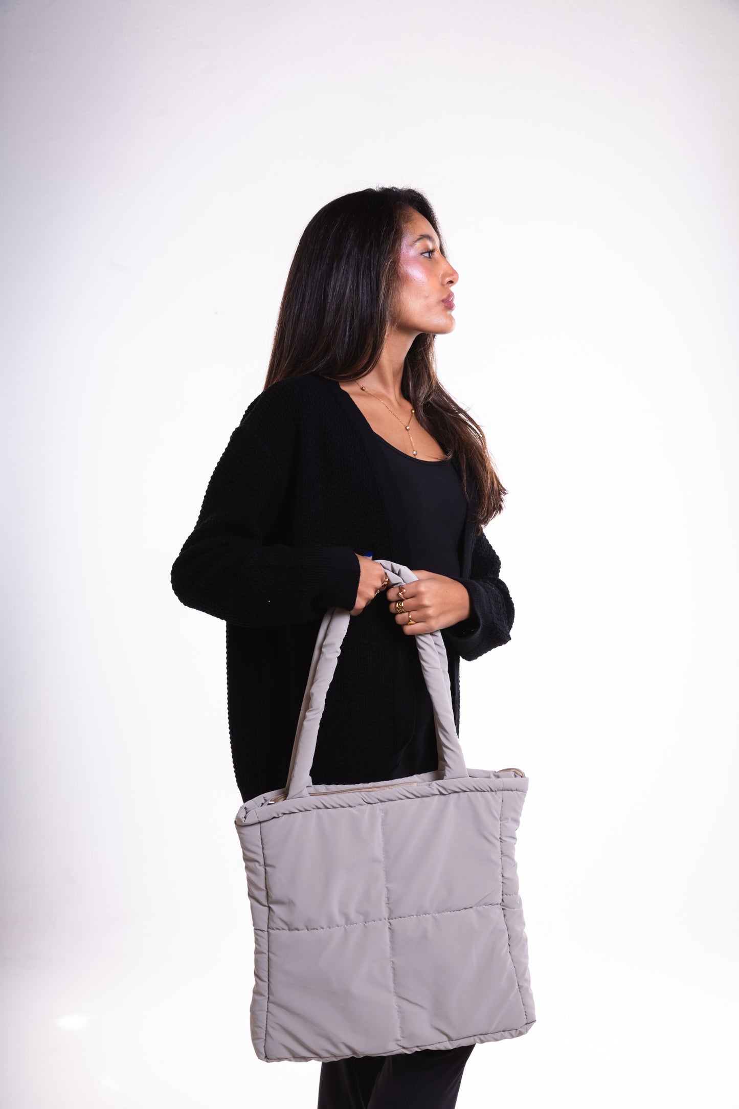 Light Grey Puffer Bag