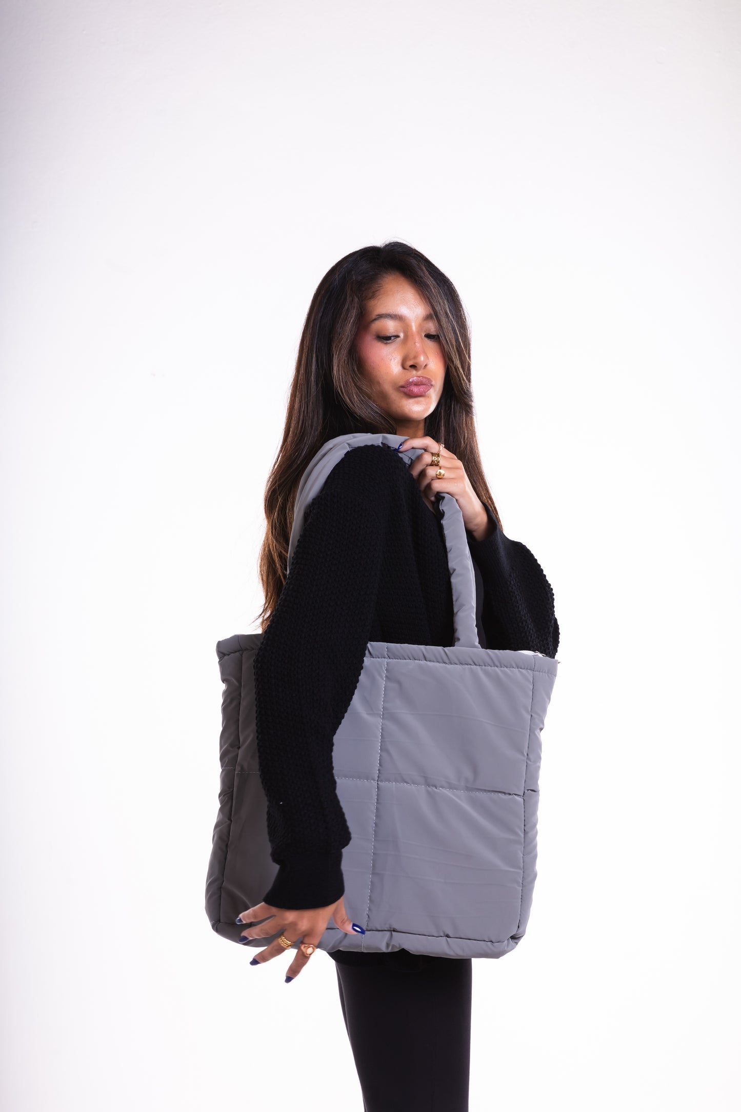 Dark Grey Puffer Bag