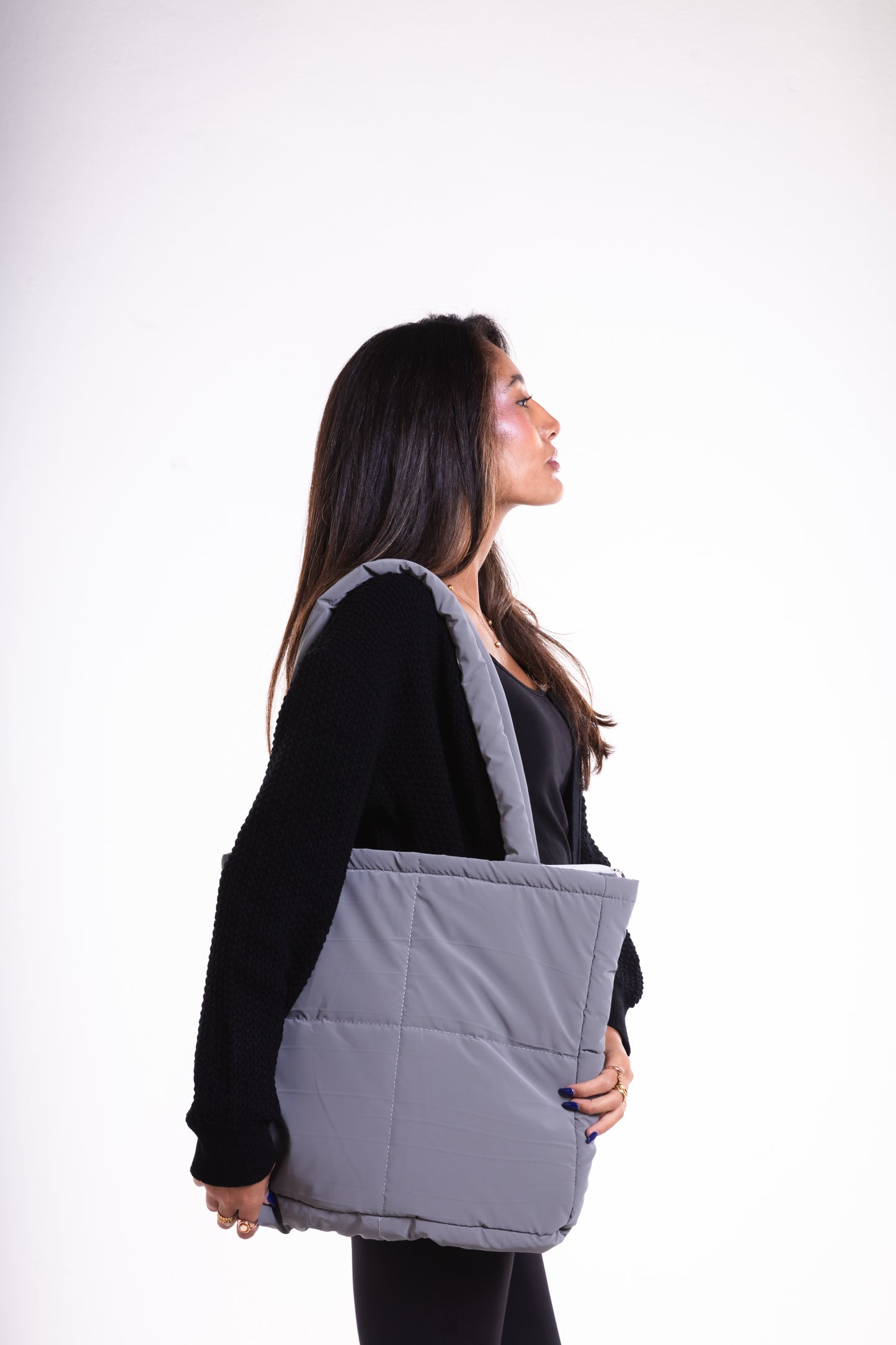 Dark Grey Puffer Bag