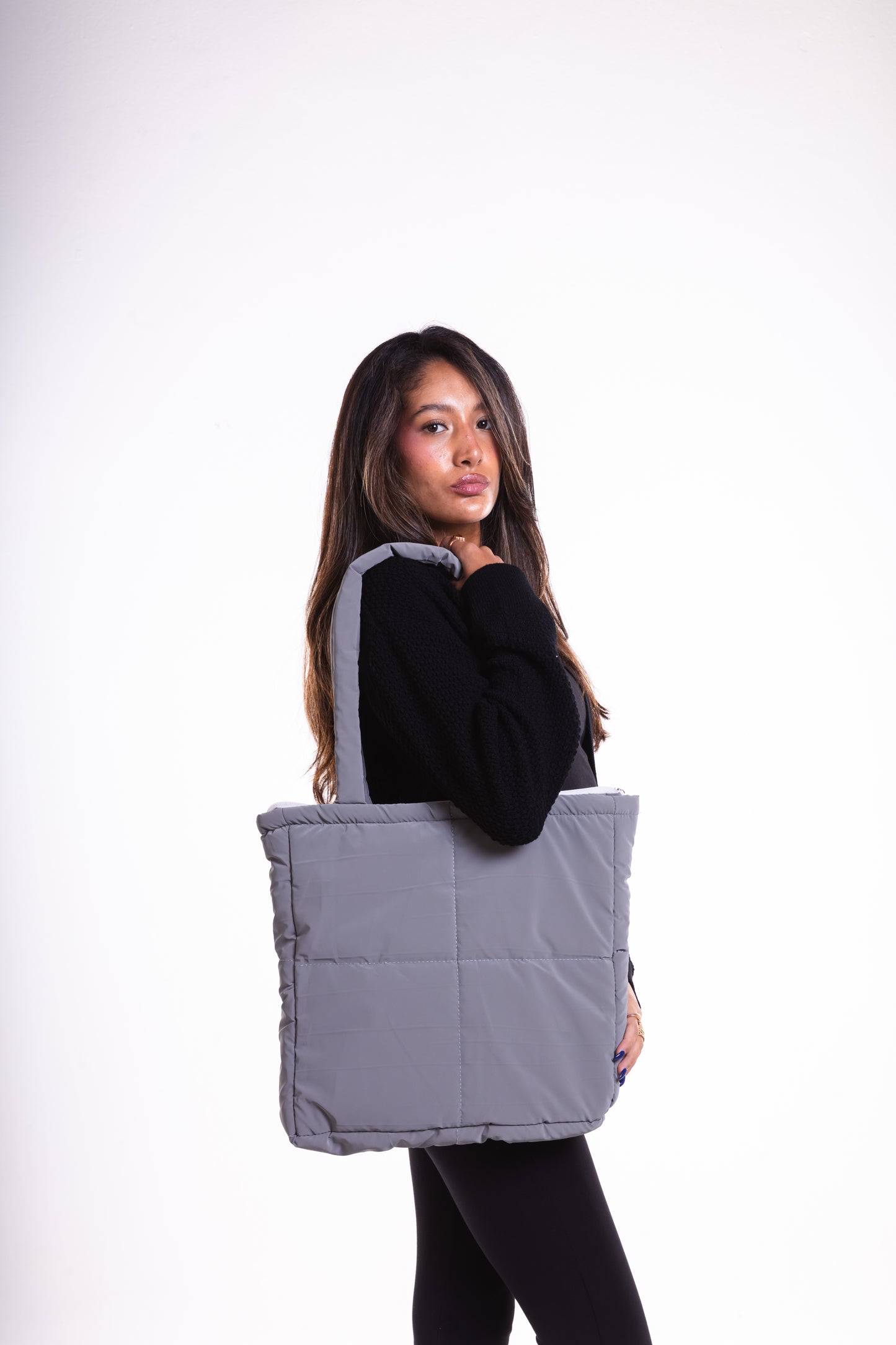 Dark Grey Puffer Bag