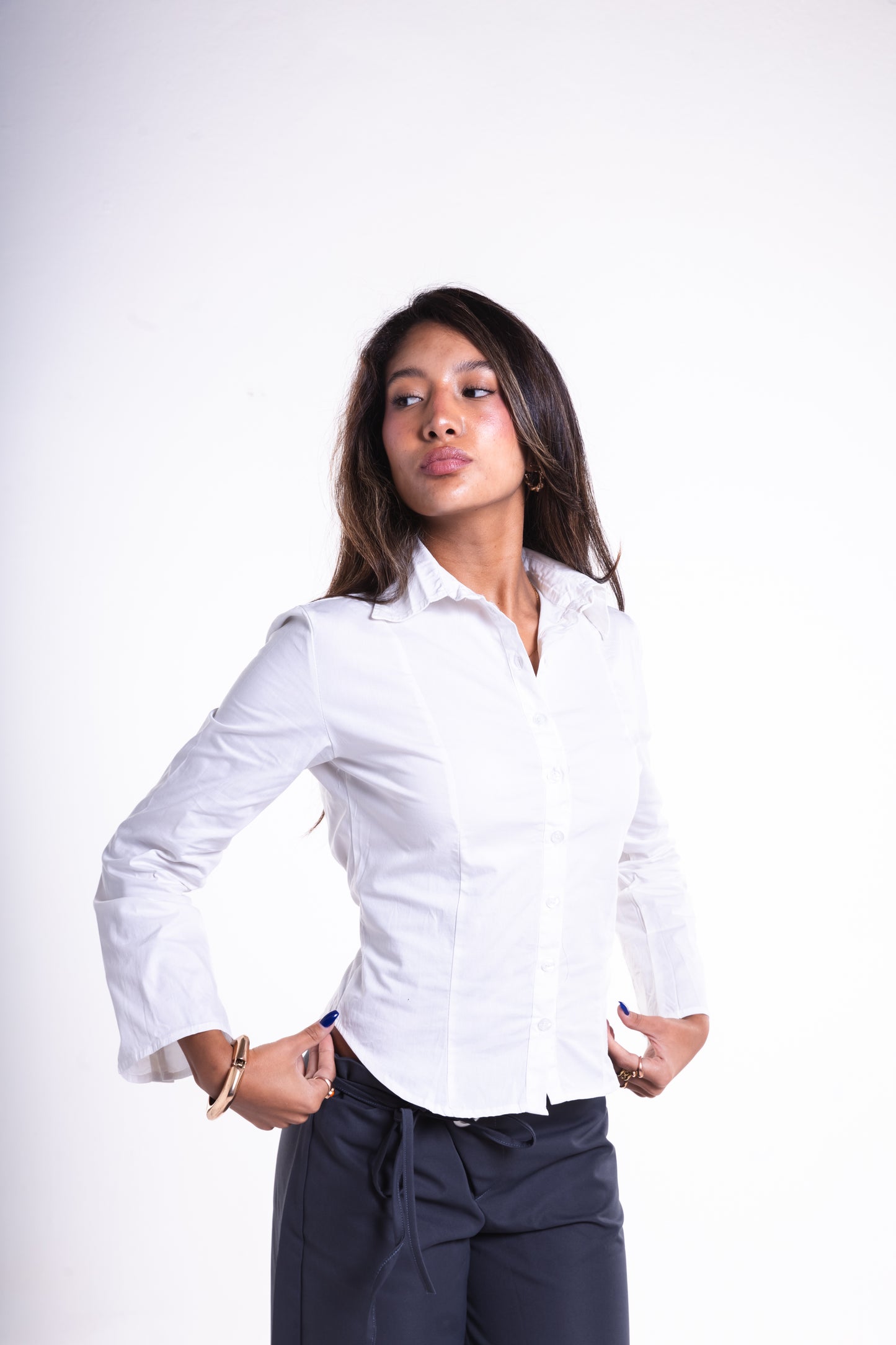 White Bow Back Shirt