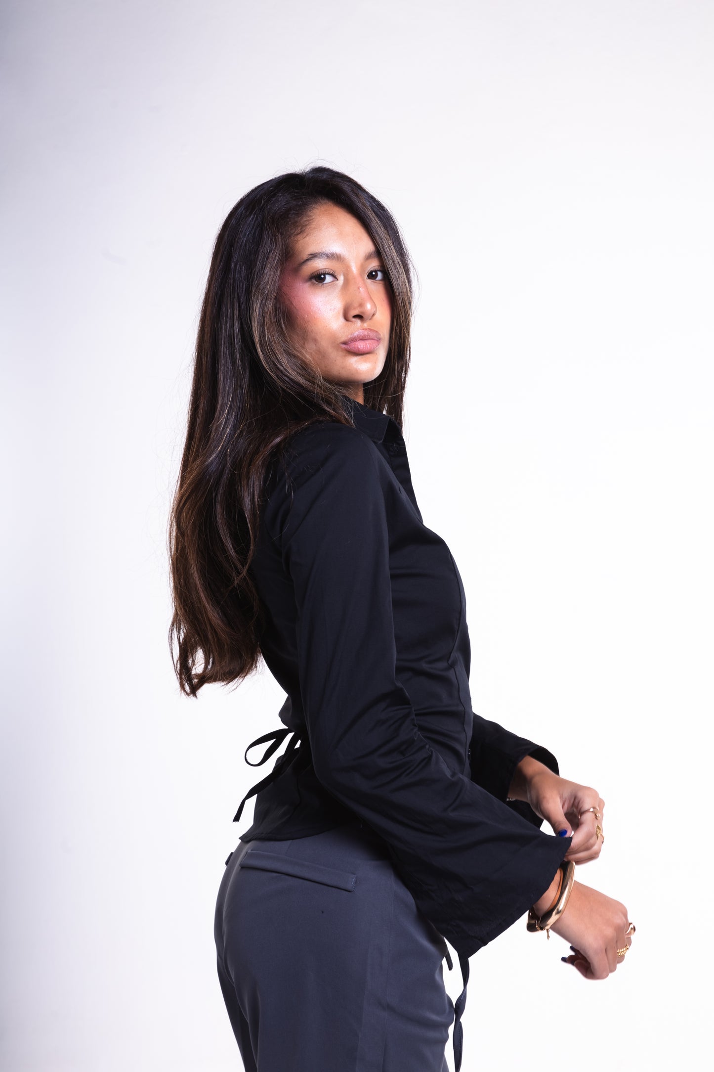 Black Bow Back Shirt