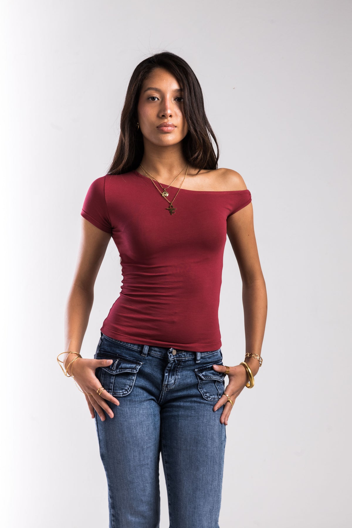 Burgundy Sway Hoop Top