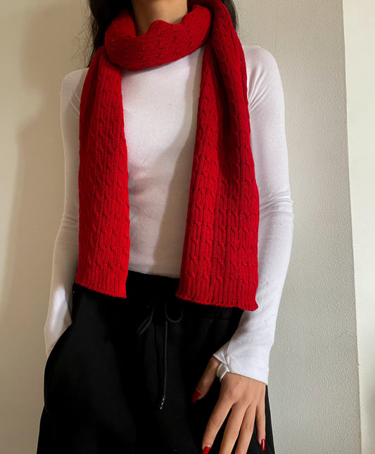 Red Braided Scarf