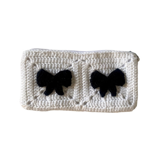 White x Black Crochet Pouch