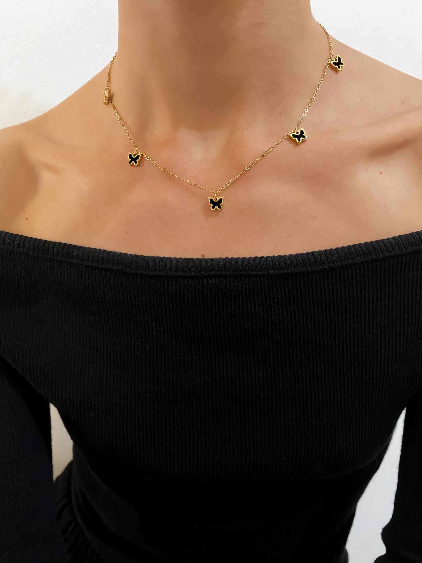 Black Butterflies Necklace