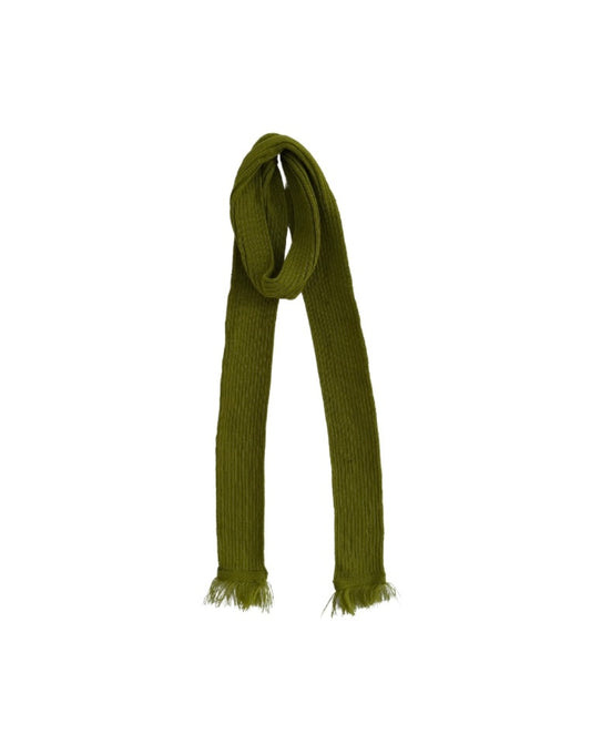 Olive Green Thin Ribbed Scarf