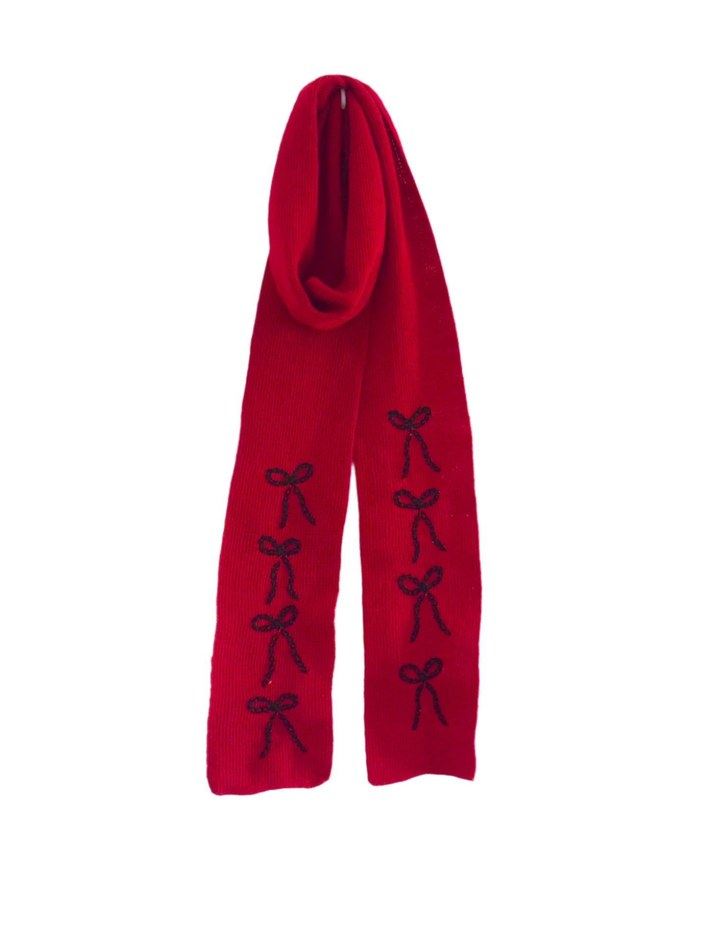 Red with Black Bows Scarf