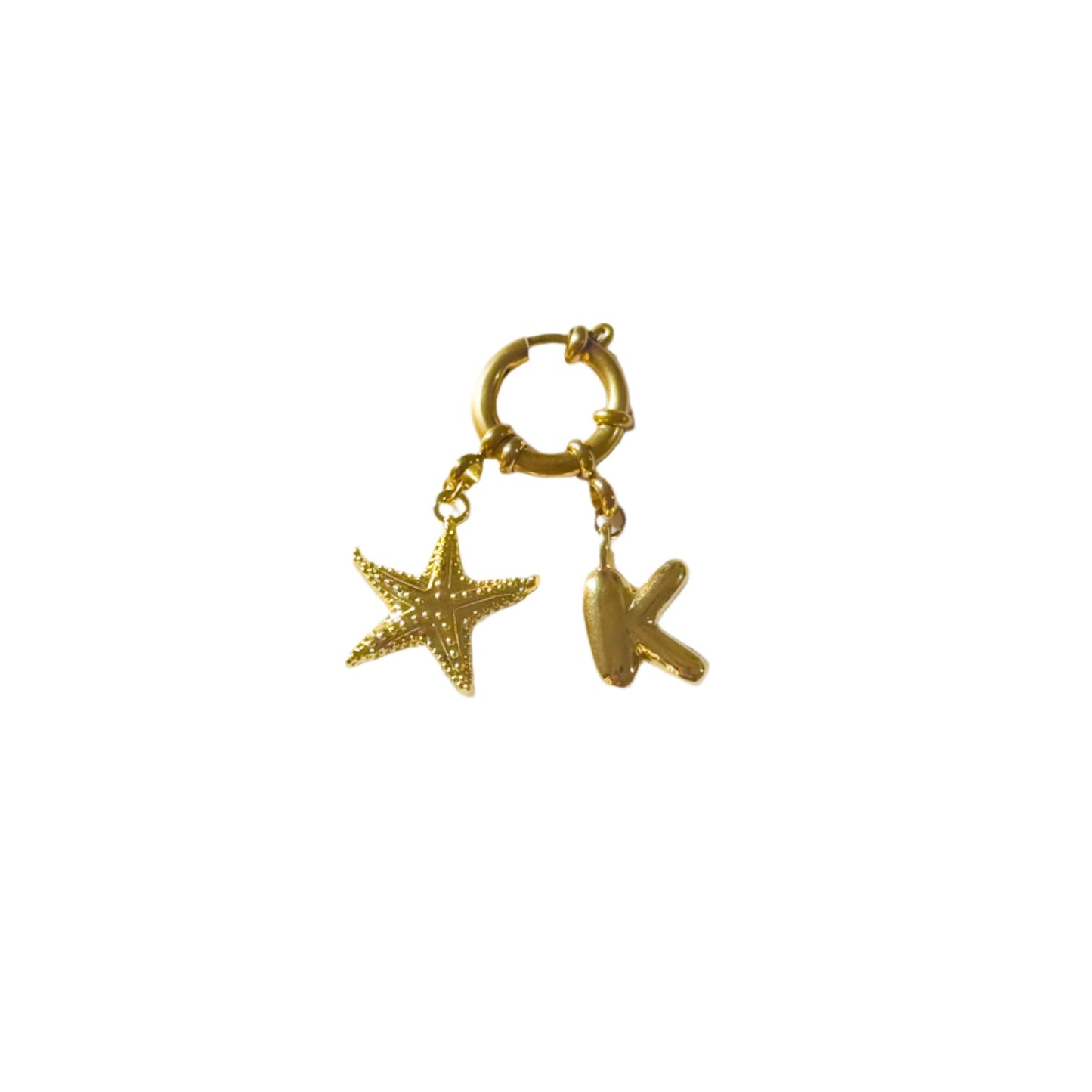 Initial Starfish Bag Charm