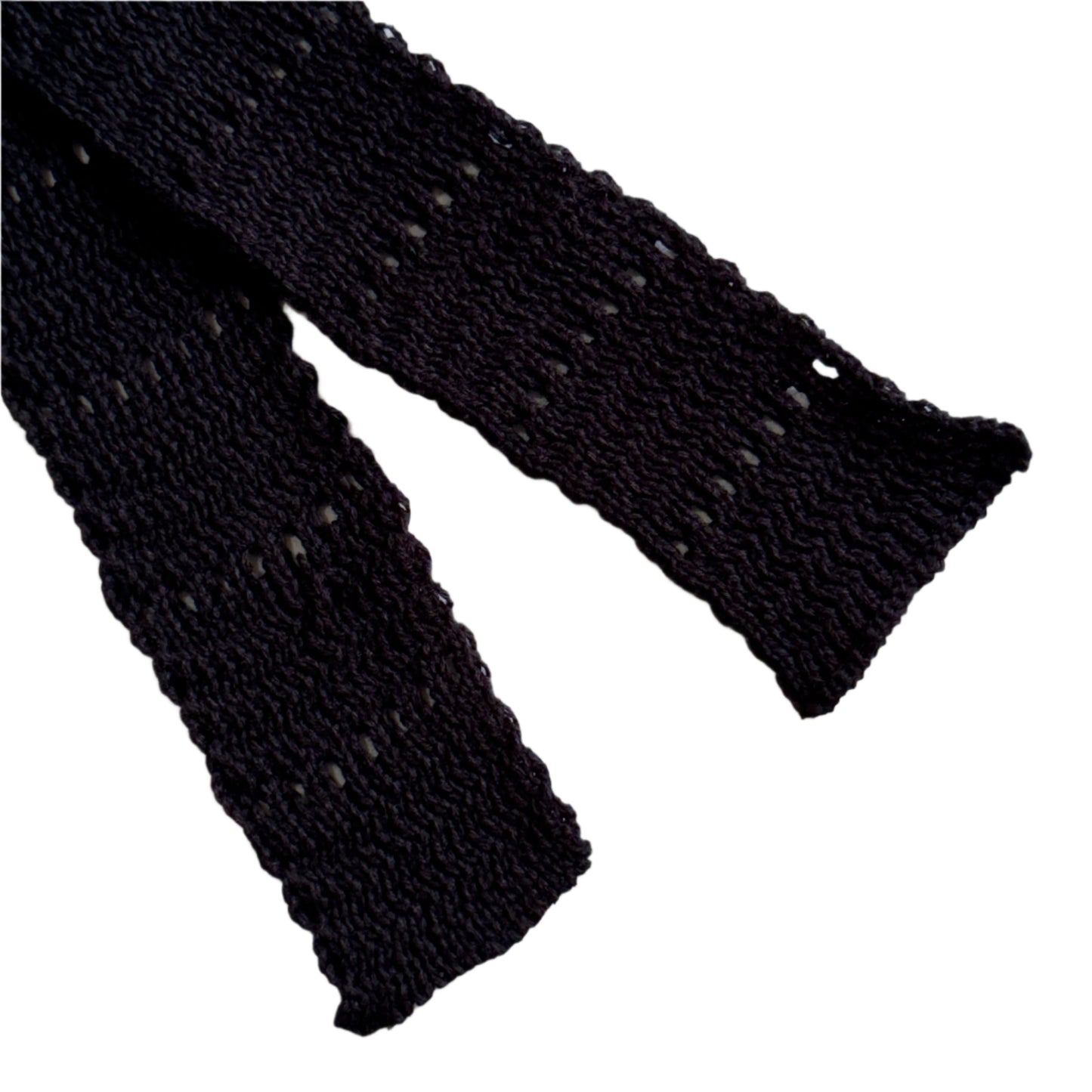 Black Super-Thin Knit Scarf