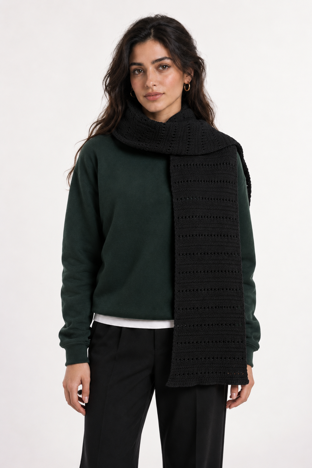 Black Hollowed Scarf