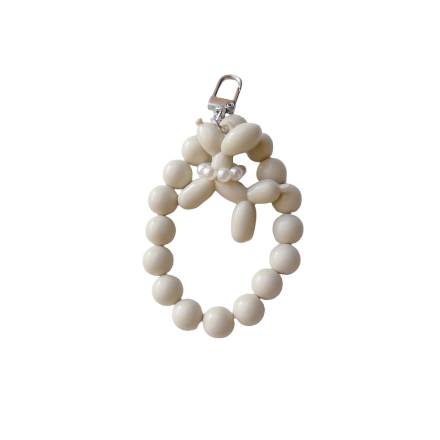 Beige Balloon Dog Bag Charm