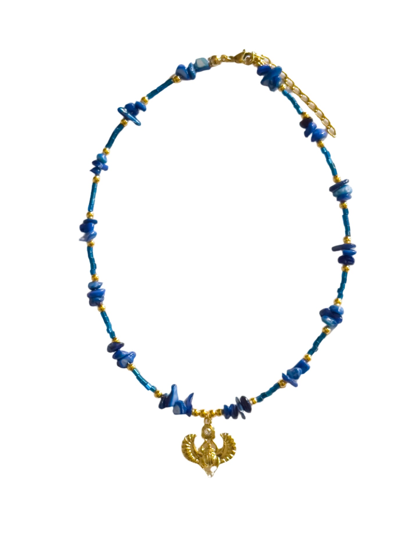 Navy Blue Beaded Isis Choker