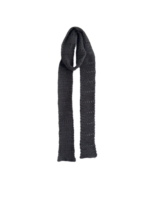 Dark Grey Super-Thin Knit Scarf