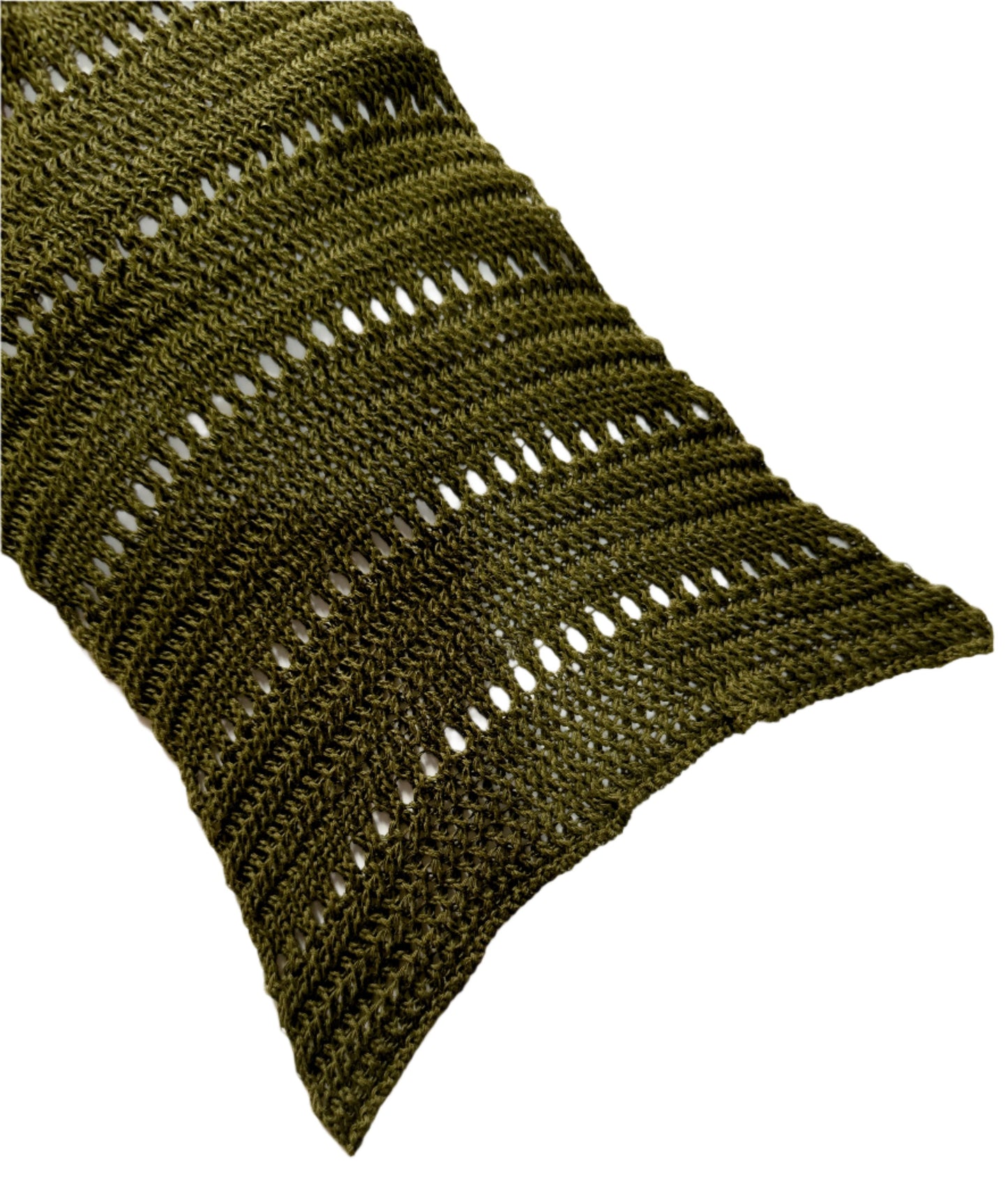 Olive Green Cotton Hollowed Scarf