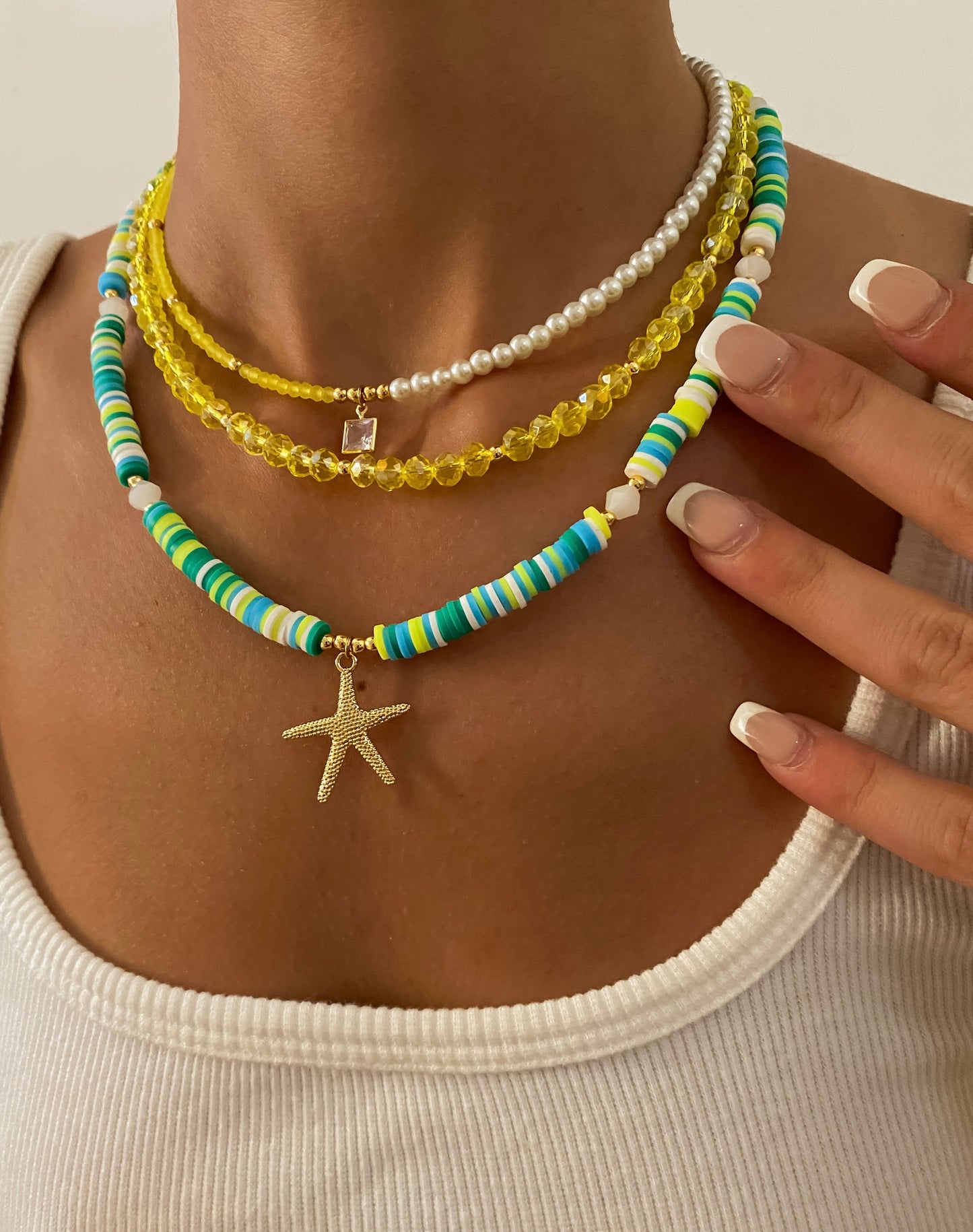 Multicolored Starfish Beaded Choker