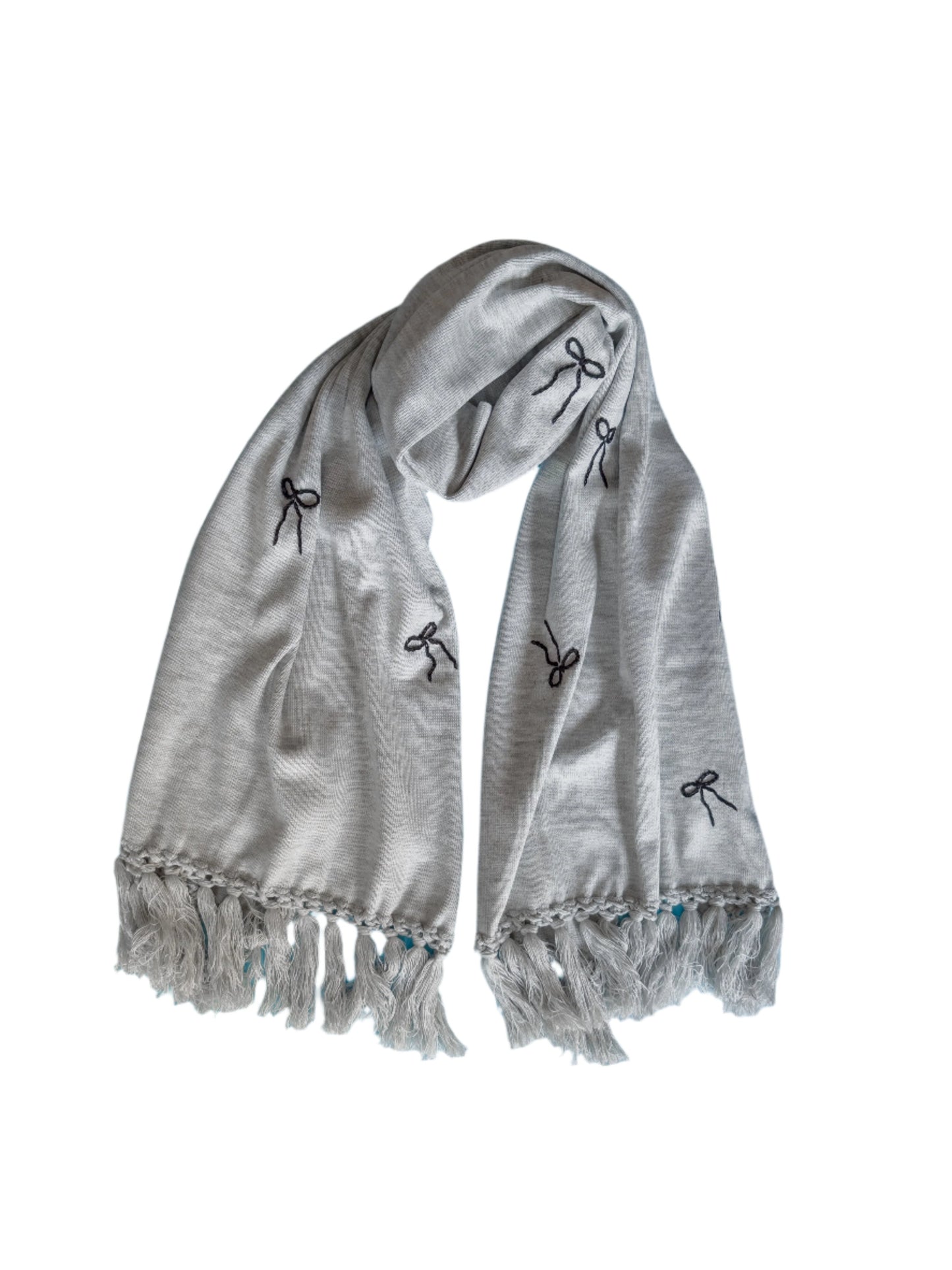 Light Grey Bows Shawl