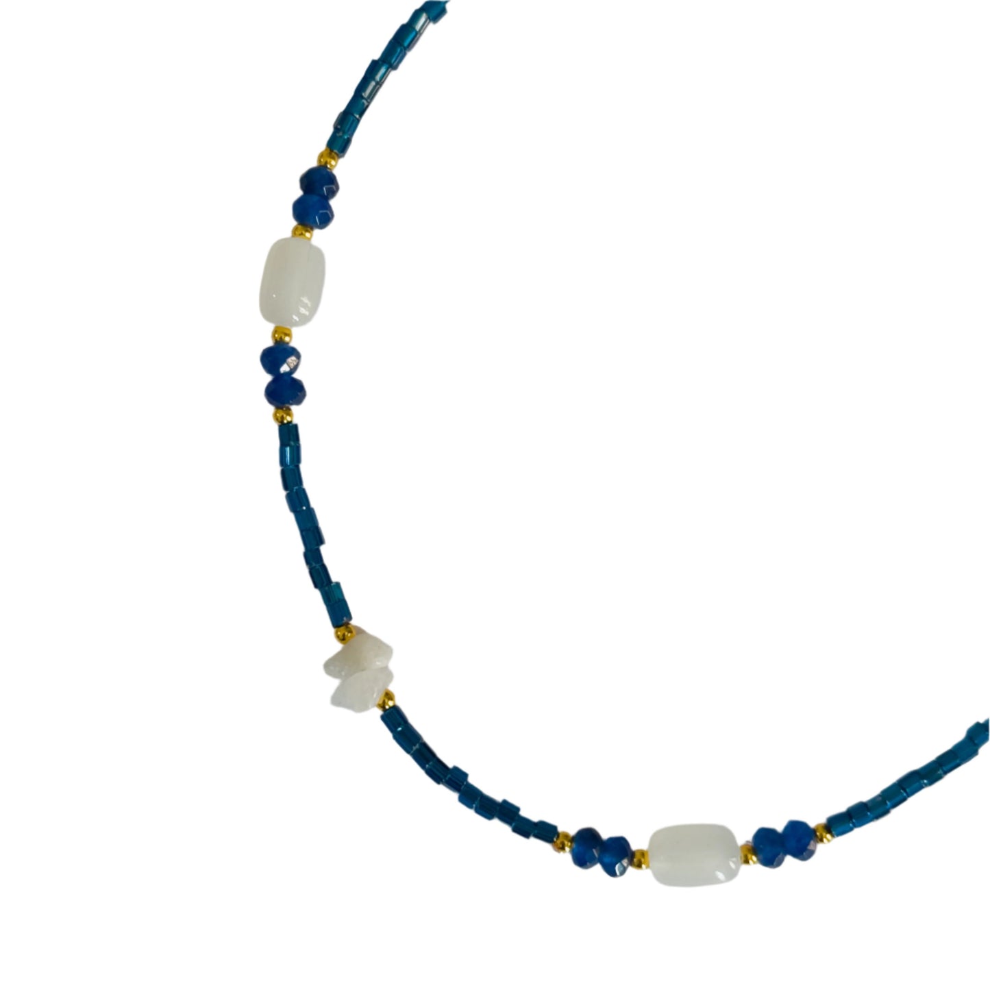 Dark Blue Random Beaded Choker