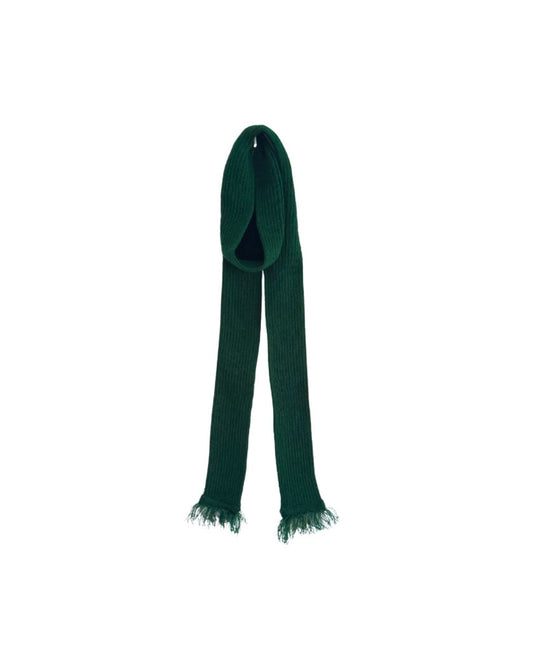 Dark Green Thin Ribbed Scarf