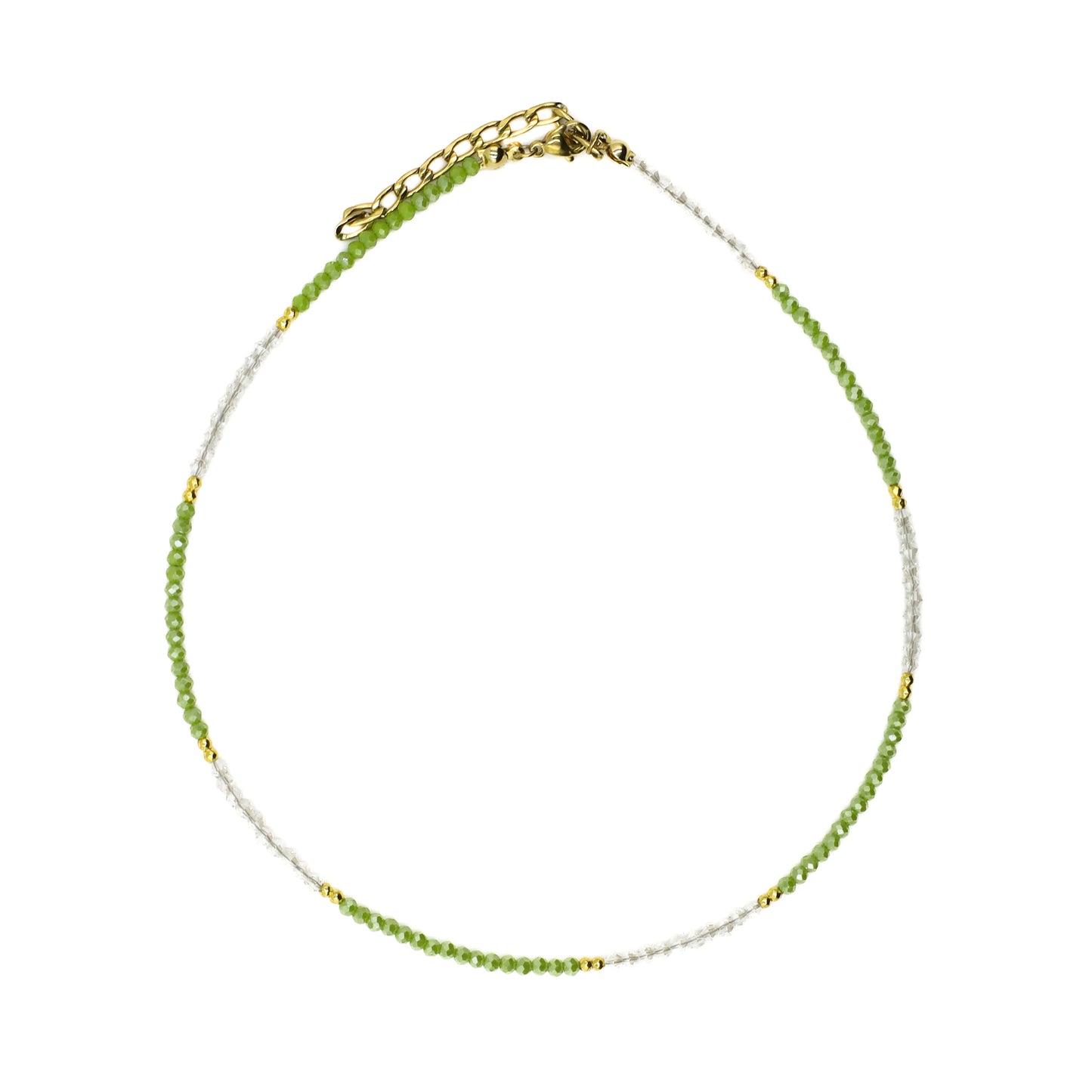 Green and Transparent Beaded Choker