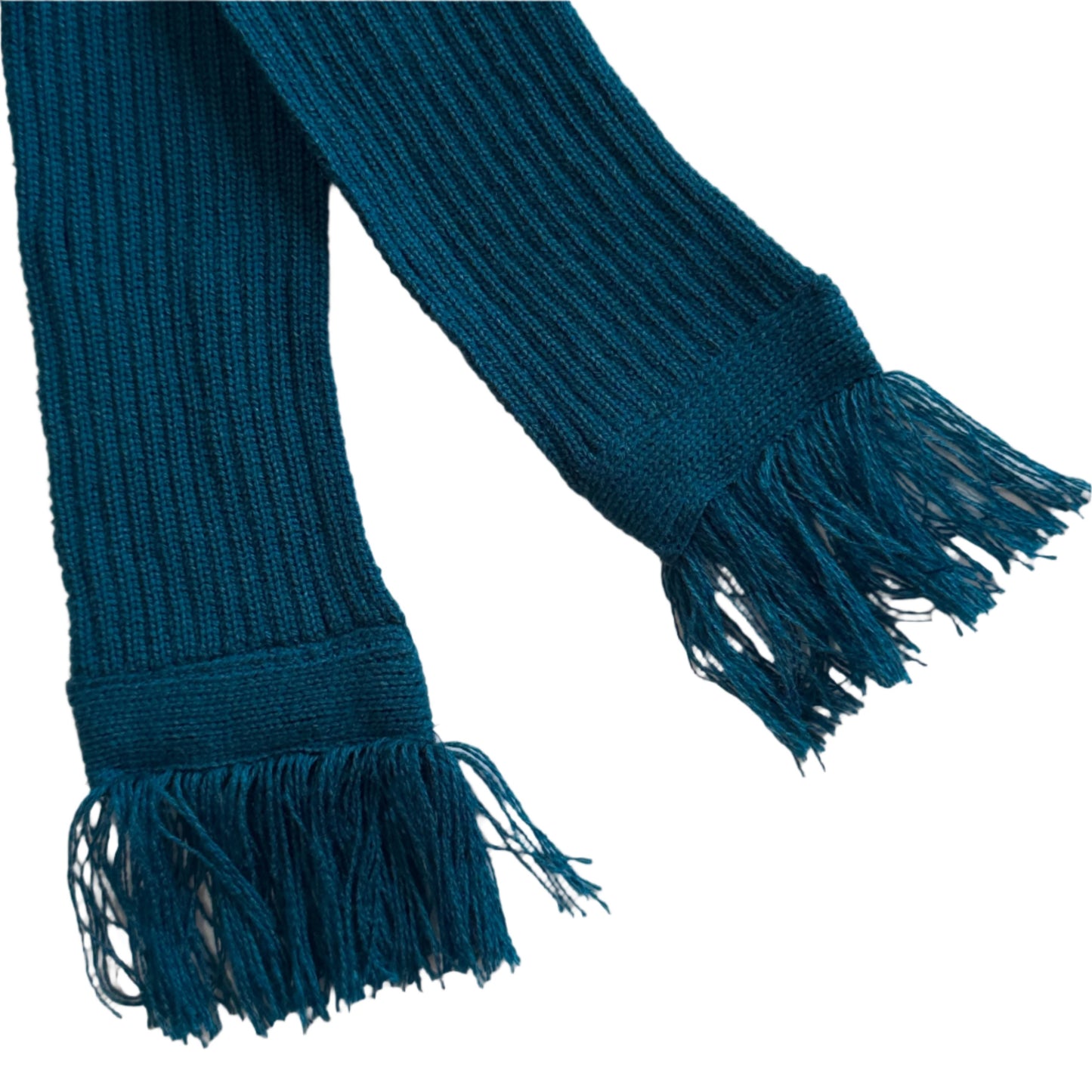 Dark Teal Thin Ribbed Scarf