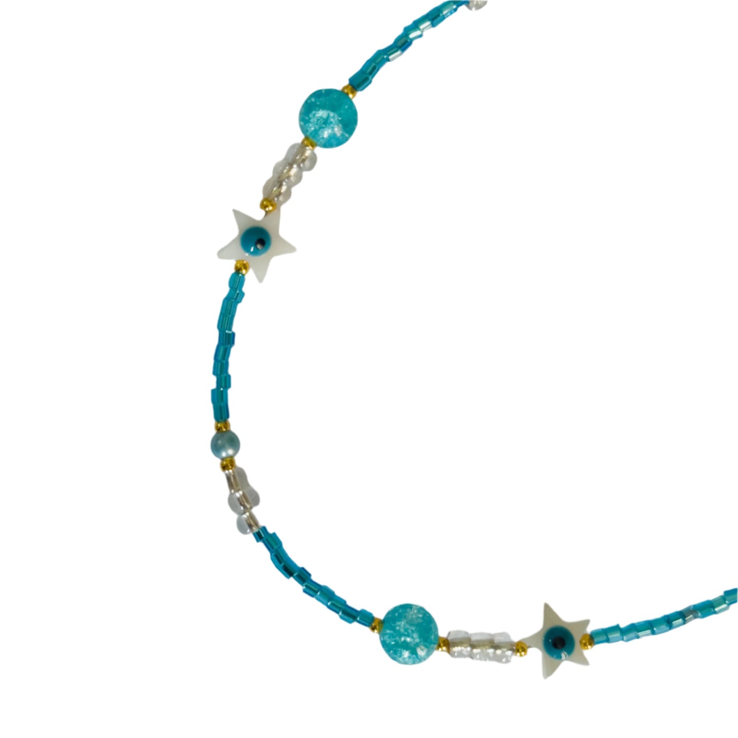 Blue Random Beaded Choker