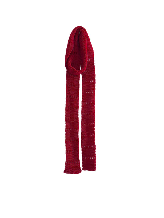 Red Super-Thin Knit Scarf