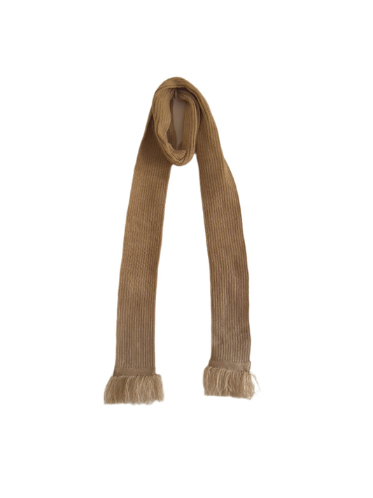 Beige Thin Ribbed Scarf