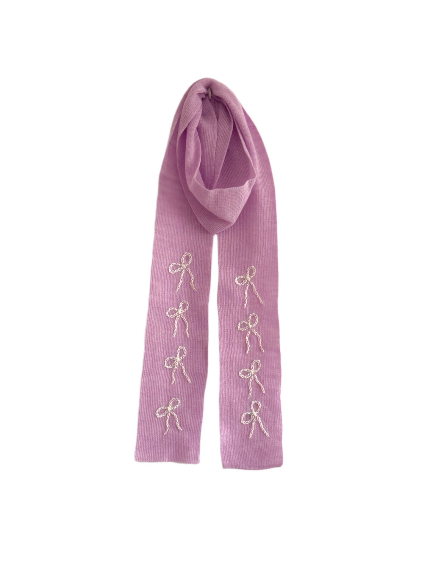 Pastel Purple with White Bows Scarf