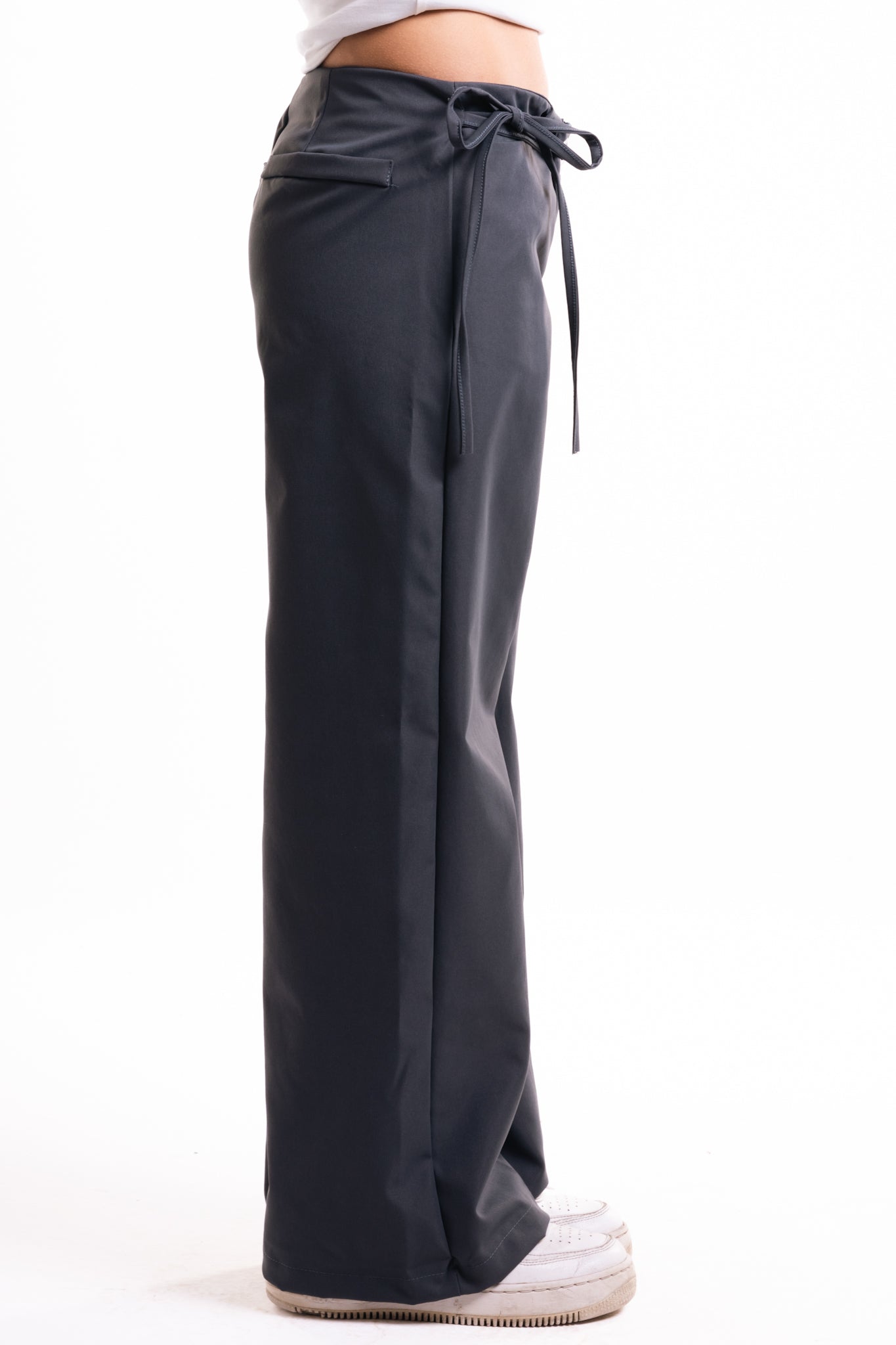 Grey Side Bow Trousers