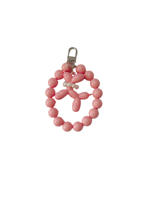 Dark Pink Dog Balloon Bag Charm