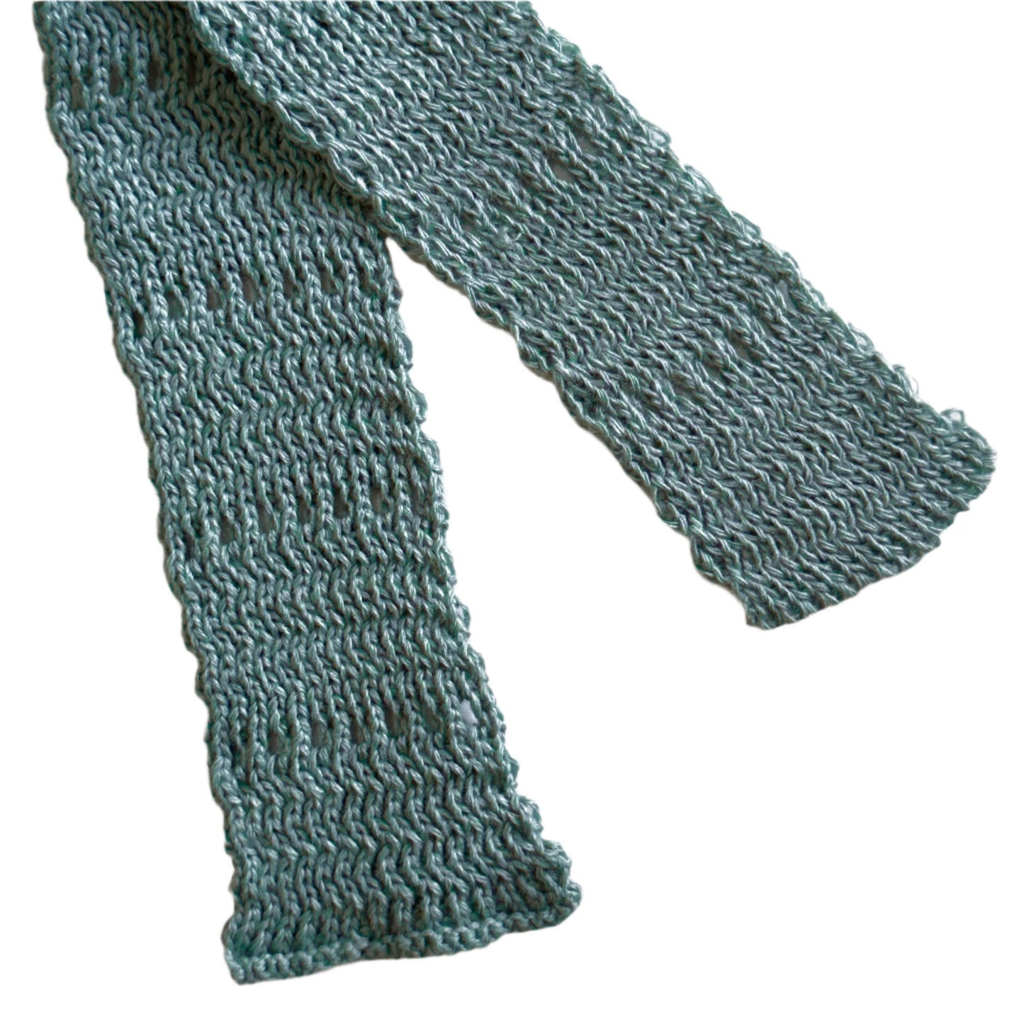 Teal Blue Super-Thin Knit Scarf